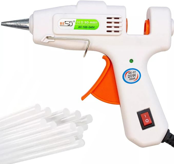 Pistola de Cola Quente com Bico Fino e Botão Liga e Desliga 5 Bastões Bivolt 100 / 220v para Ba... | Amazon (BR)