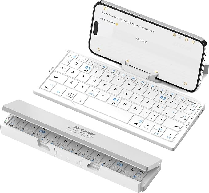 SIKAI CASE Foldable Bluetooth Keyboard with Magnetic Stand,Aluminum Alloy Mini Quiet Folding Port... | Amazon (US)