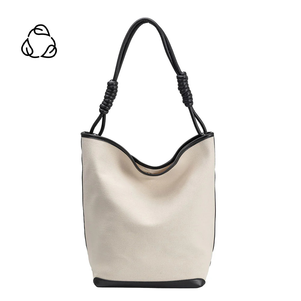 Black Adeline Large Canvas Tote Bag | Melie Bianco | Melie Bianco