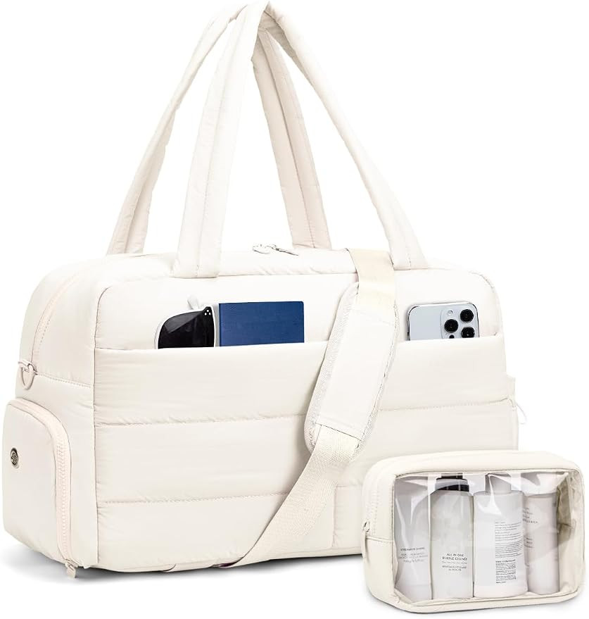 Travel Duffle Bag for Women Puffer Weekender Bags Carry on Gym Bag | Amazon (US)