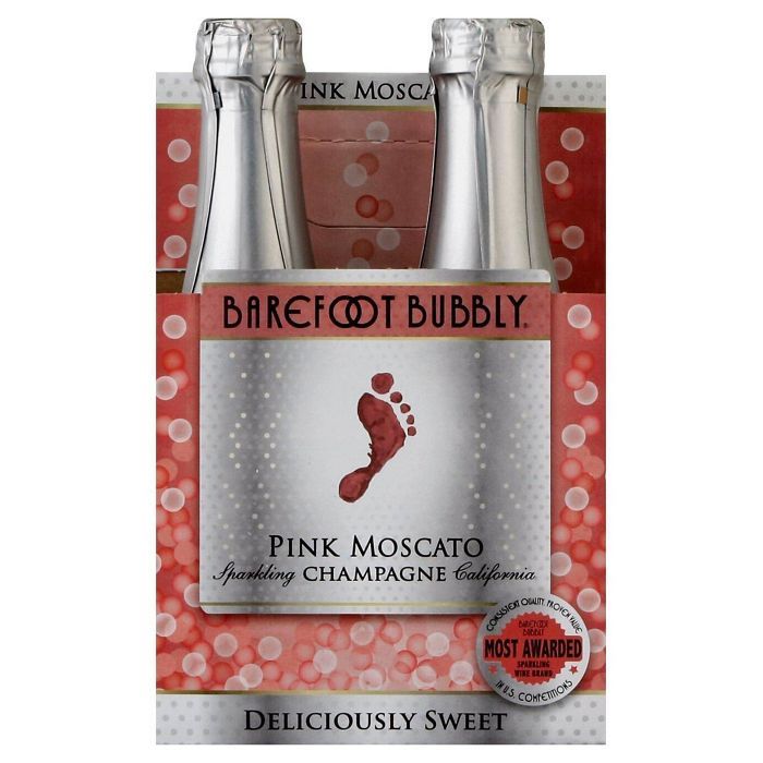 Barefoot Bubbly Pink Moscato Sparkling Wine - 4pk/187ml Bottles | Target