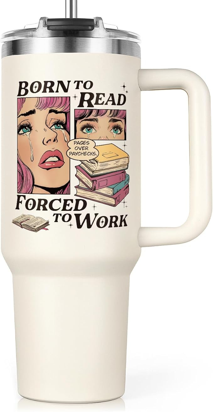 Shqiueos Funny Book Lovers Gifts for Women 40oz Tumbler with Handle and Straw Lid, Christmas Book... | Amazon (US)