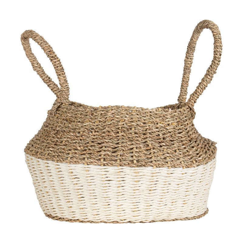 White Rope & Seagrass Belly Basket - Foreside Home & Garden | Target