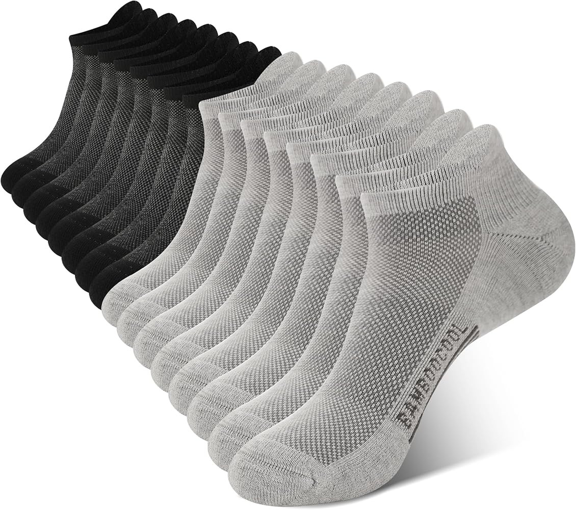BAMBOO COOL Men's Ankle Socks Athletic Cushioned Moisture Wicking, Running Socks Arch Support Bre... | Amazon (US)
