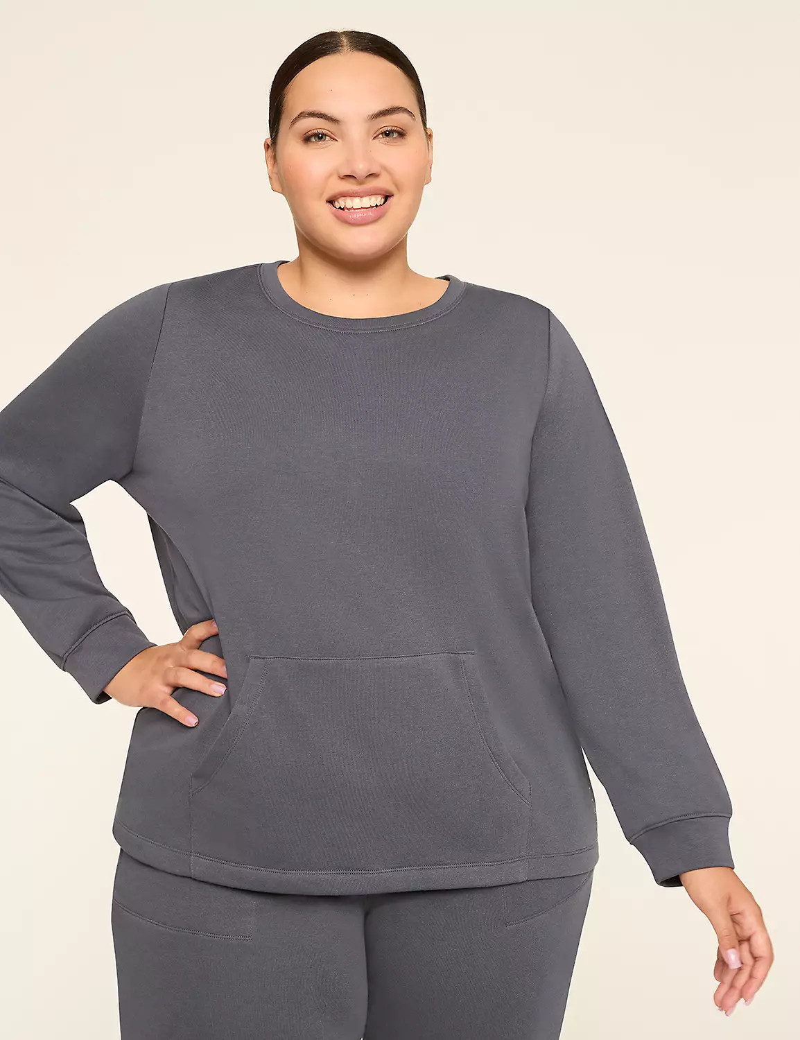 LIVI Crew-Neck French Terry Sweatshirt | Lane Bryant (US)