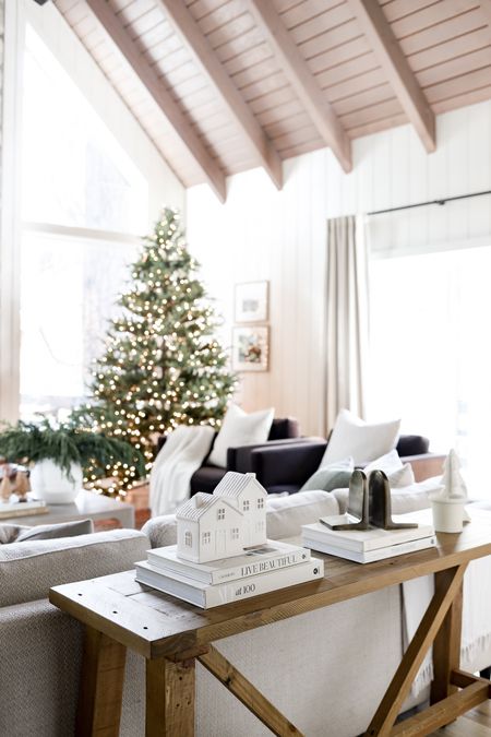 Cabin Christmas living room!

Christmas tree. Christmas decor. Target decor. Console table  