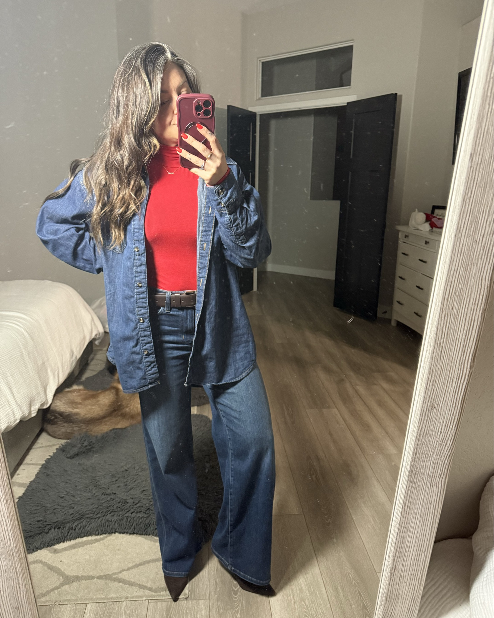 If you have been searching for the perfect pair of wide-legged pats, your search is over! These Slim Palazzo jeans from Frame are comfortable, versatile, and worth every penny! Wearing a size 27. 

#LTKootd #LTKSeasonal #LTKOver40