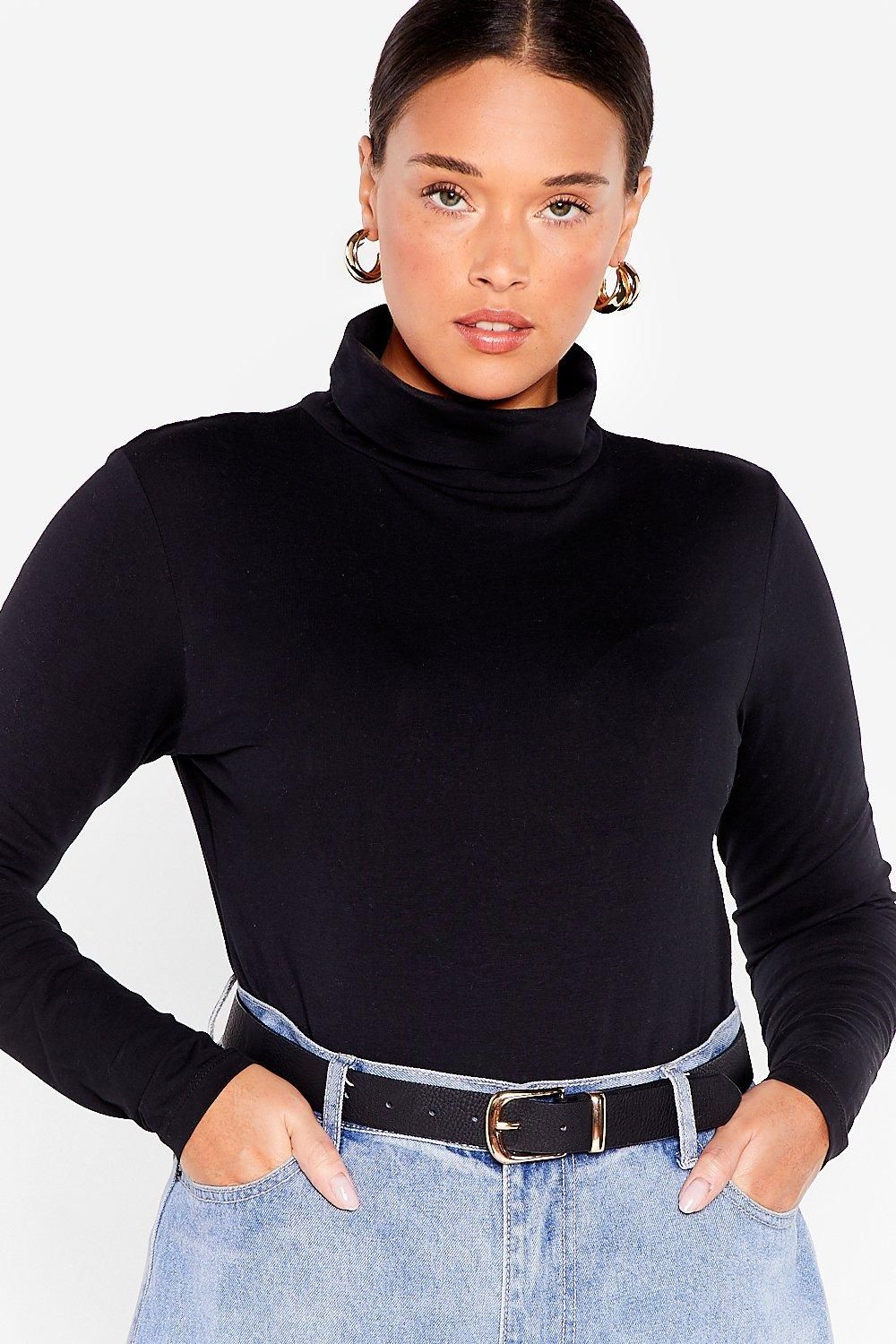 Womens We're on a Roll Plus Turtleneck Bodysuit - Black | NastyGal (US & CA)