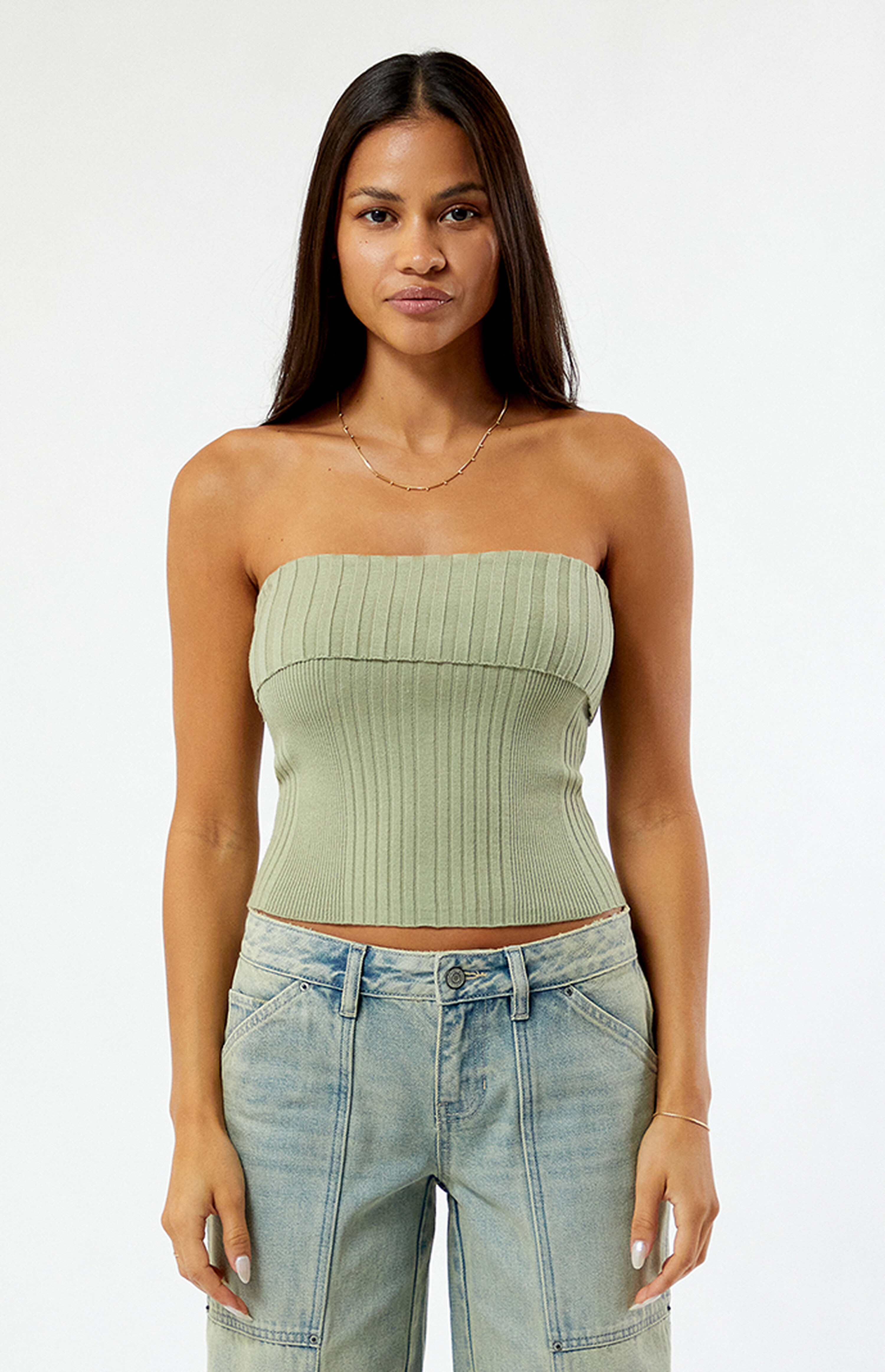 LA Hearts Florence Fold-Over Sweater Tube Top | PacSun