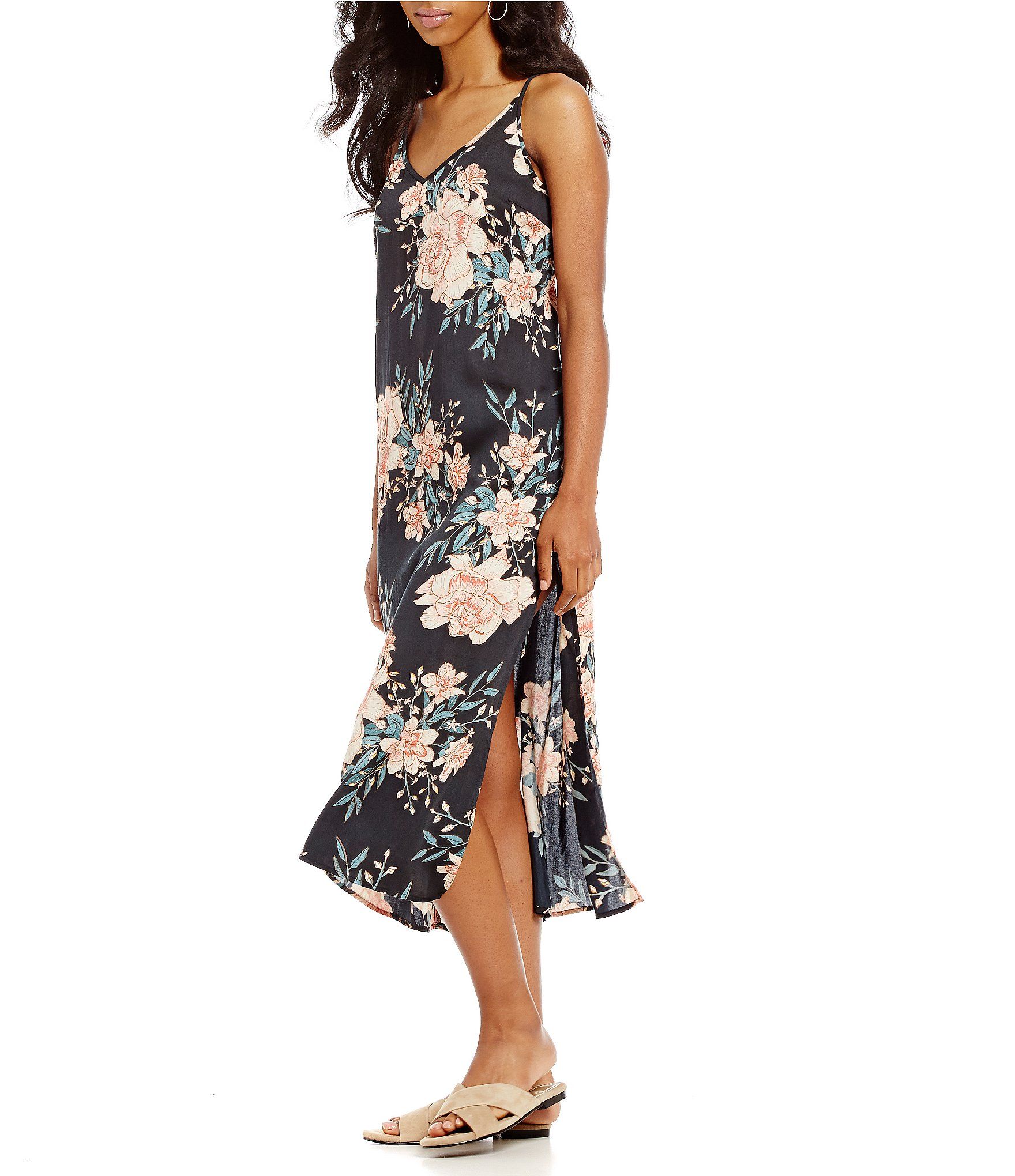 Billabong Dreamy Garden Floral Midi Slip Dress | Dillards Inc.