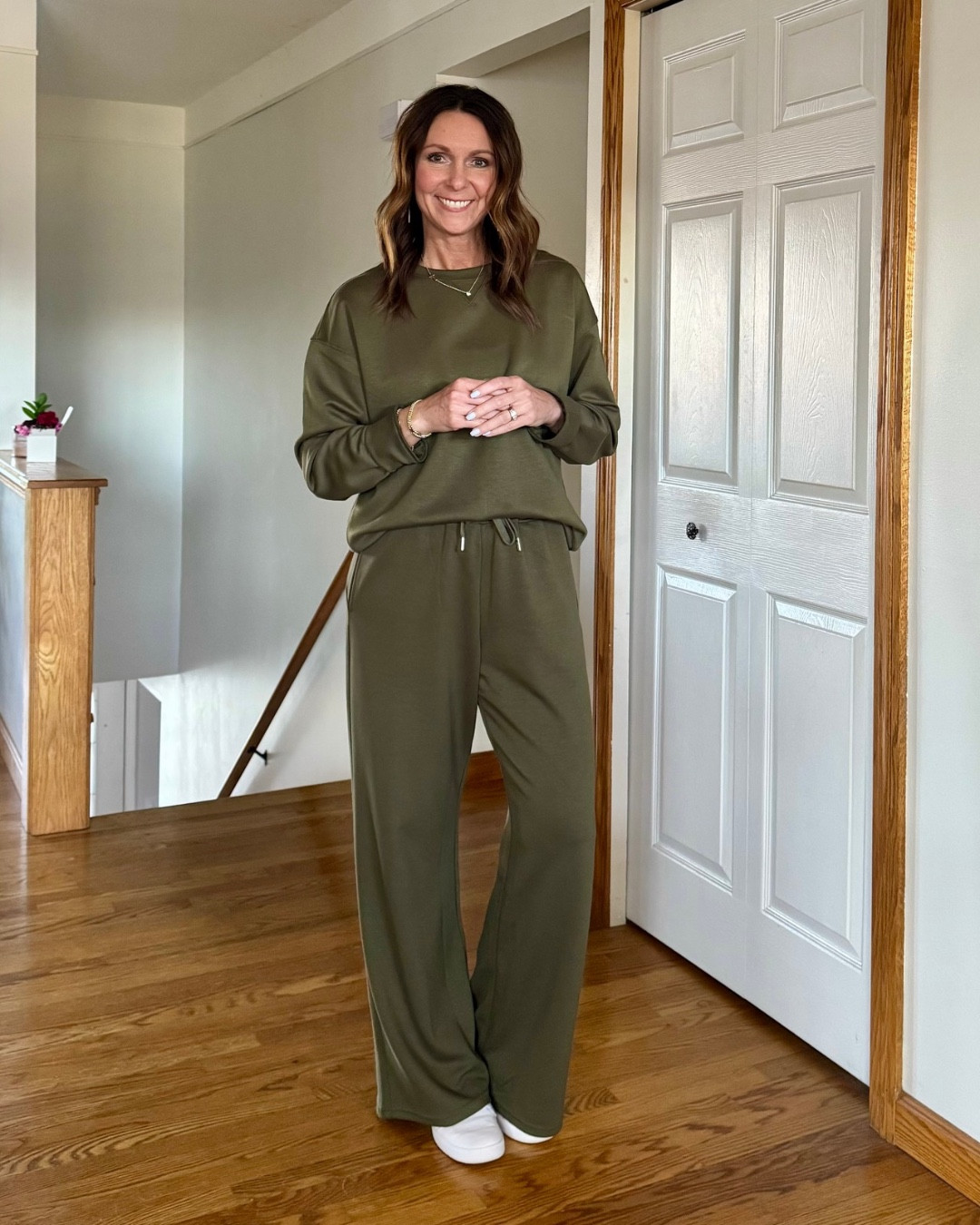 Olive Lounge Set Outfit

An easy everyday outfit I keep reaching for. This olive lounge set is comfortable but still looks put together, which makes it perfect for errands, travel days, or casual weekends. I paired it with classic white sneakers for a clean, effortless look.

Everything linked here if you want to recreate the outfit.

#LTKootd #LTKActive #LTKOver40