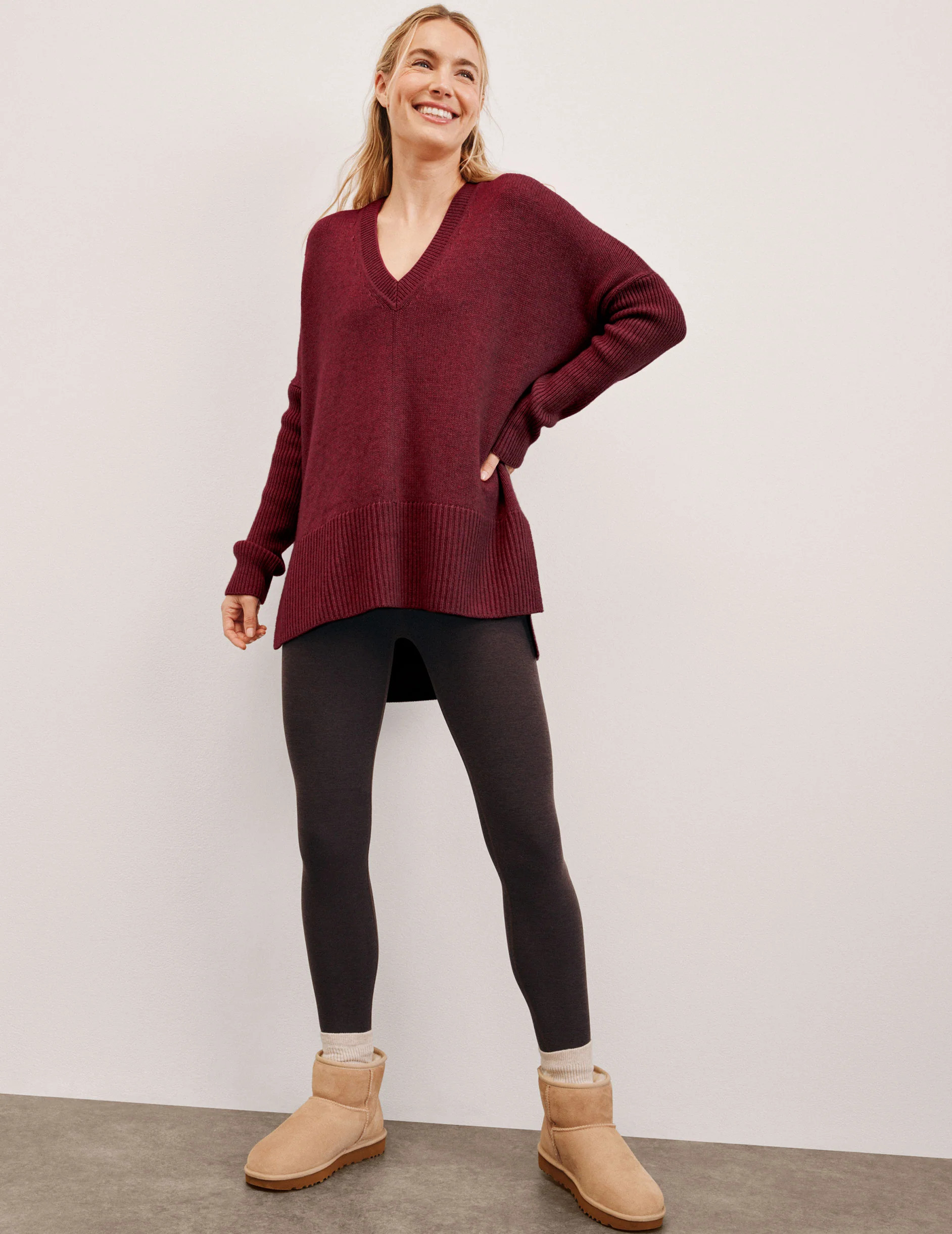 Wool-Cashmere V-Neck Sweater | Beyond Yoga | Beyond Yoga
