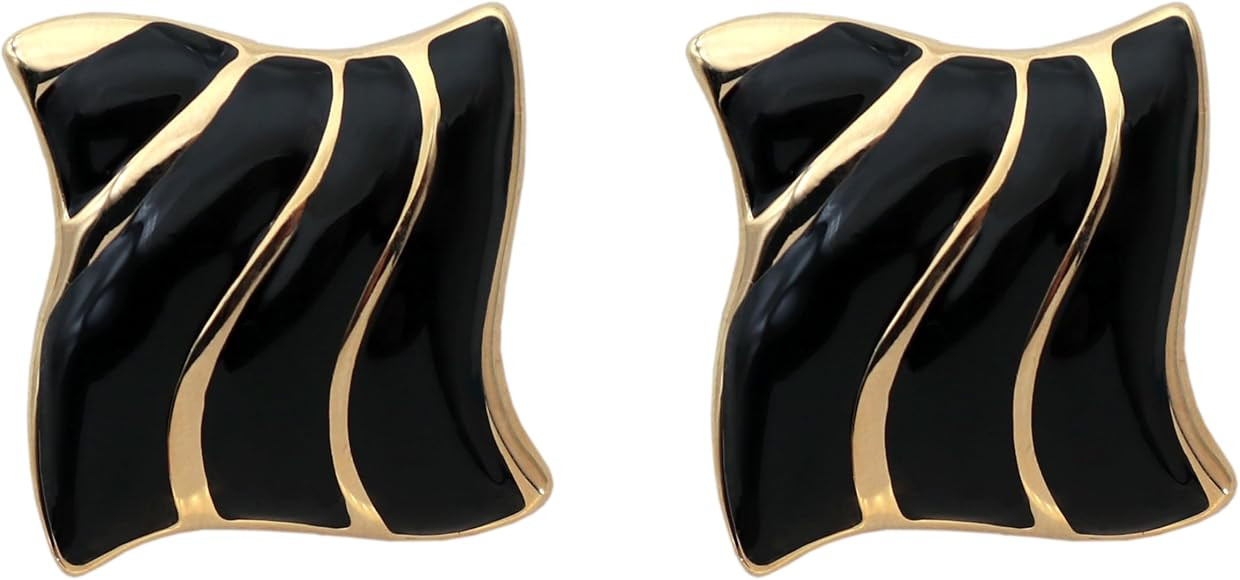 Black White Earrings for Women Geometric Stud Statement Fashion Jewelry | Amazon (US)