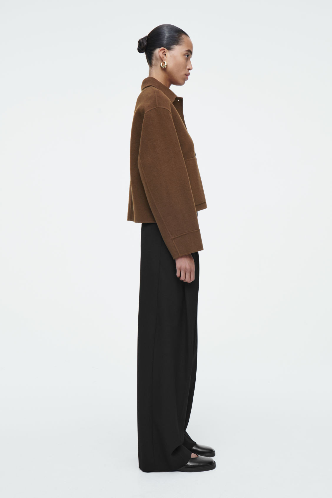 BOXY DOUBLE-FACED WOOL JACKET - BROWN - COS | COS UK