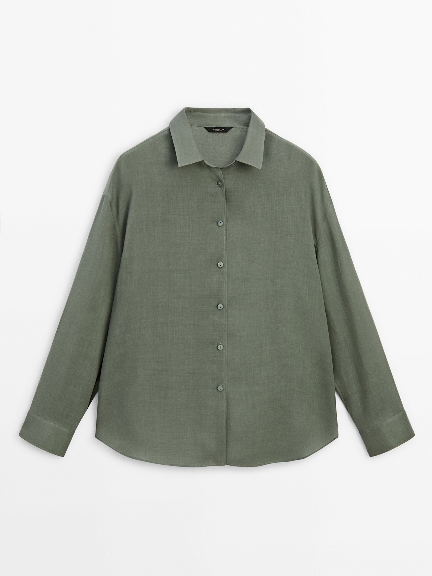 Ramie blend plain shirt | Massimo Dutti US
