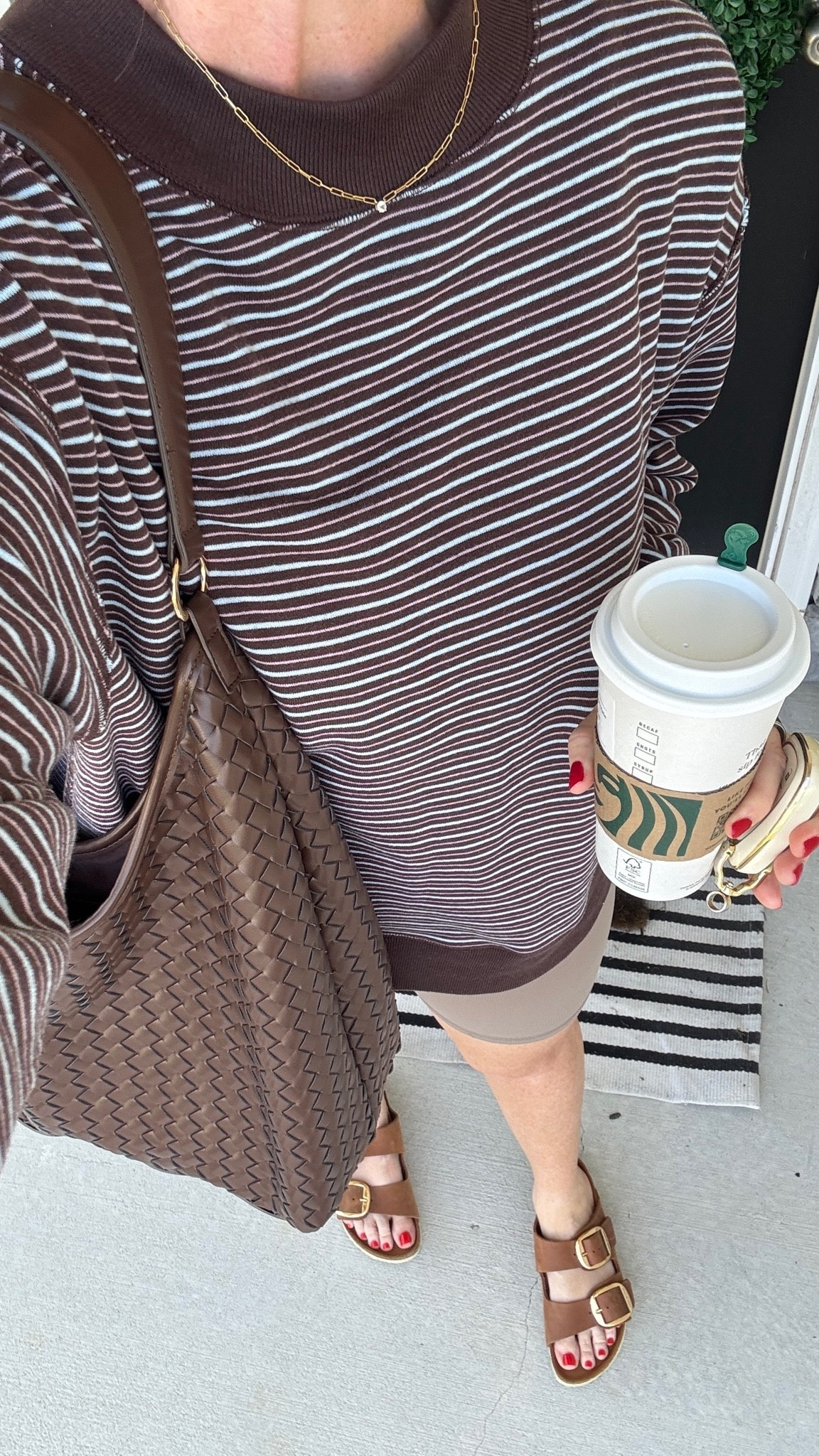 Saturday morning ootd! Abercrombie mock neck and bike shorts, Birkenstock sandals and Walmart purse!

#LTKootd #LTKxWalmart