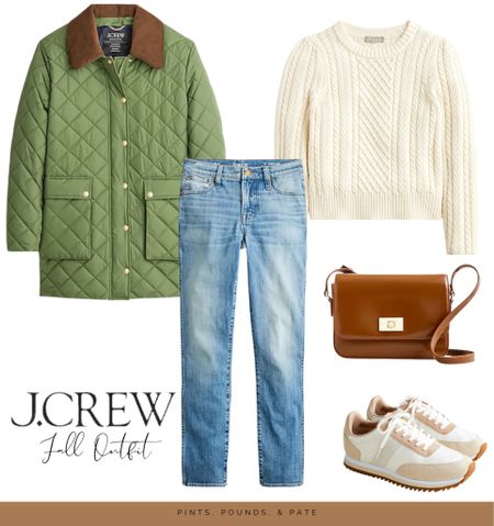 JCrew outfit of the day, with the green barn coat I recently bought/love! #jcrew #ootd #falloutfit