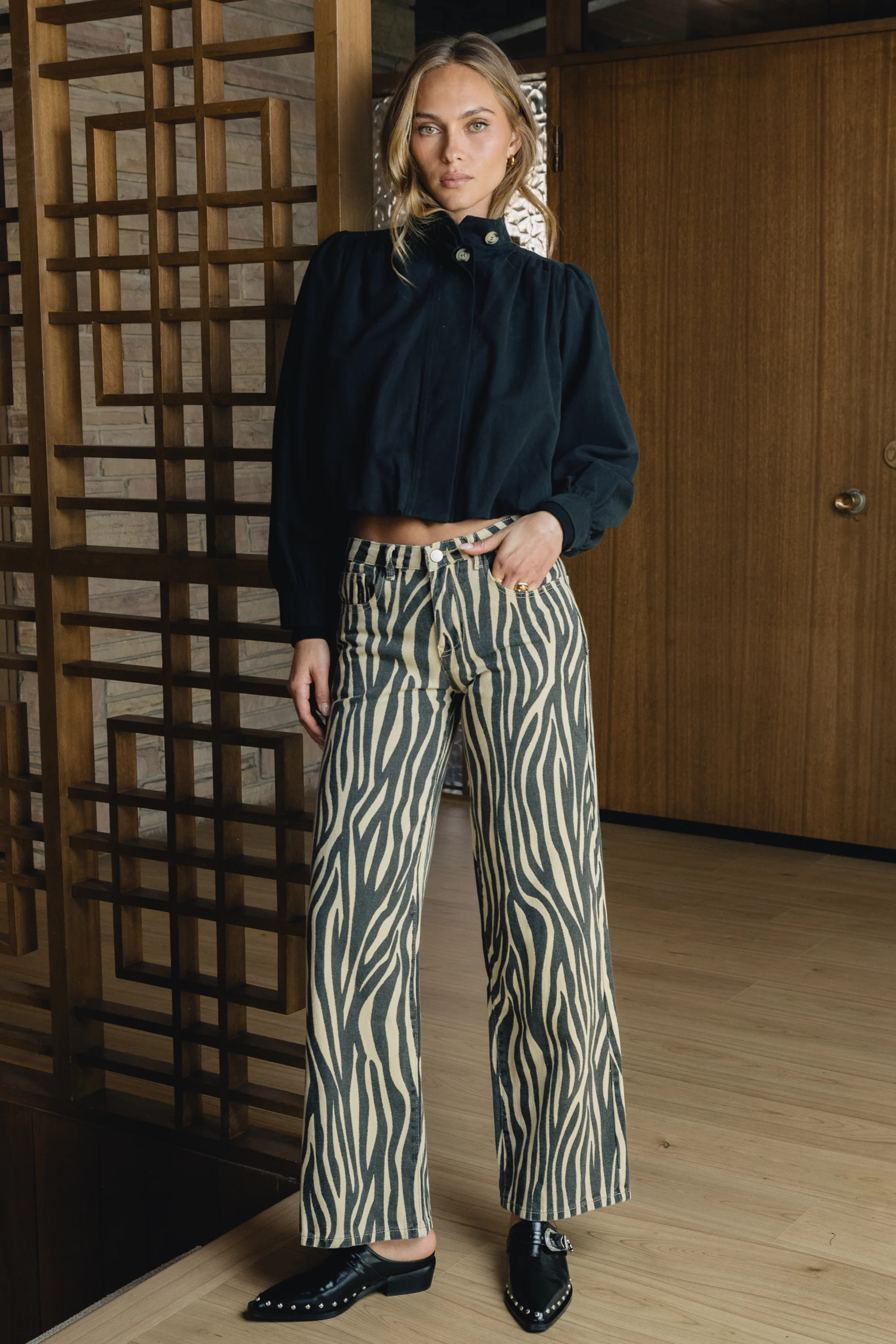 Kenzie Wide Leg Jeans in Zebra - FINAL SALE | Böhme US