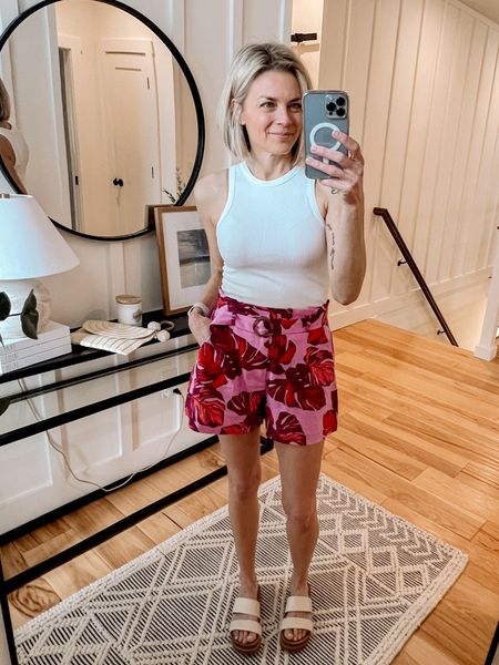 How darn cute are these shorts?!! I’m wearing small, they run a bit big. I could have grabbed XS. They have paper bag waist with a belt! My tank is out of stock in white, I’m sorry! I have linked others. 


#LTKfindsunder50 #LTKover40 #LTKsalealert
