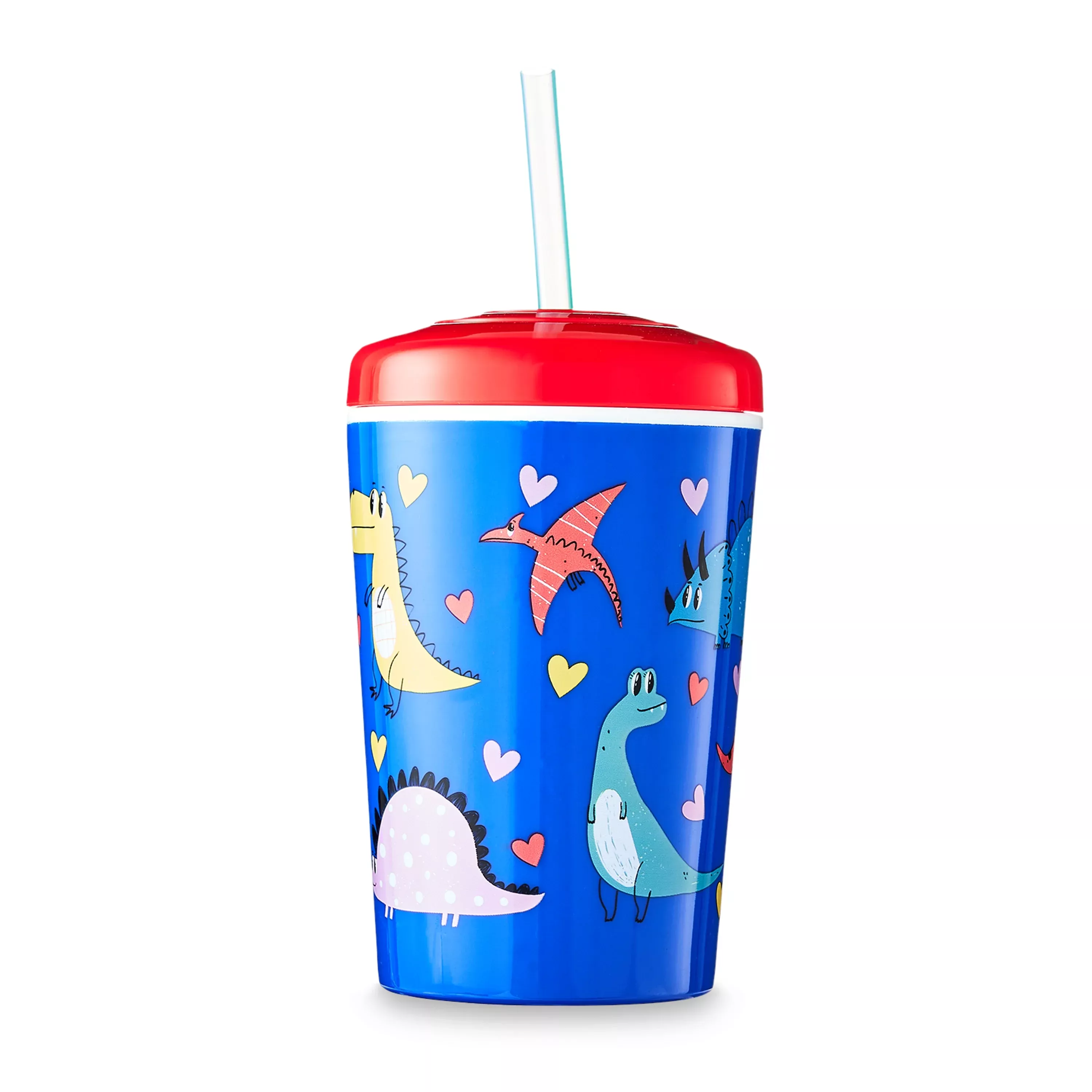 Zak Designs Valentines Day 18 ounce Reusable Plastic Tumbler with Straw and  Sculpted Lid, Soft Serve 