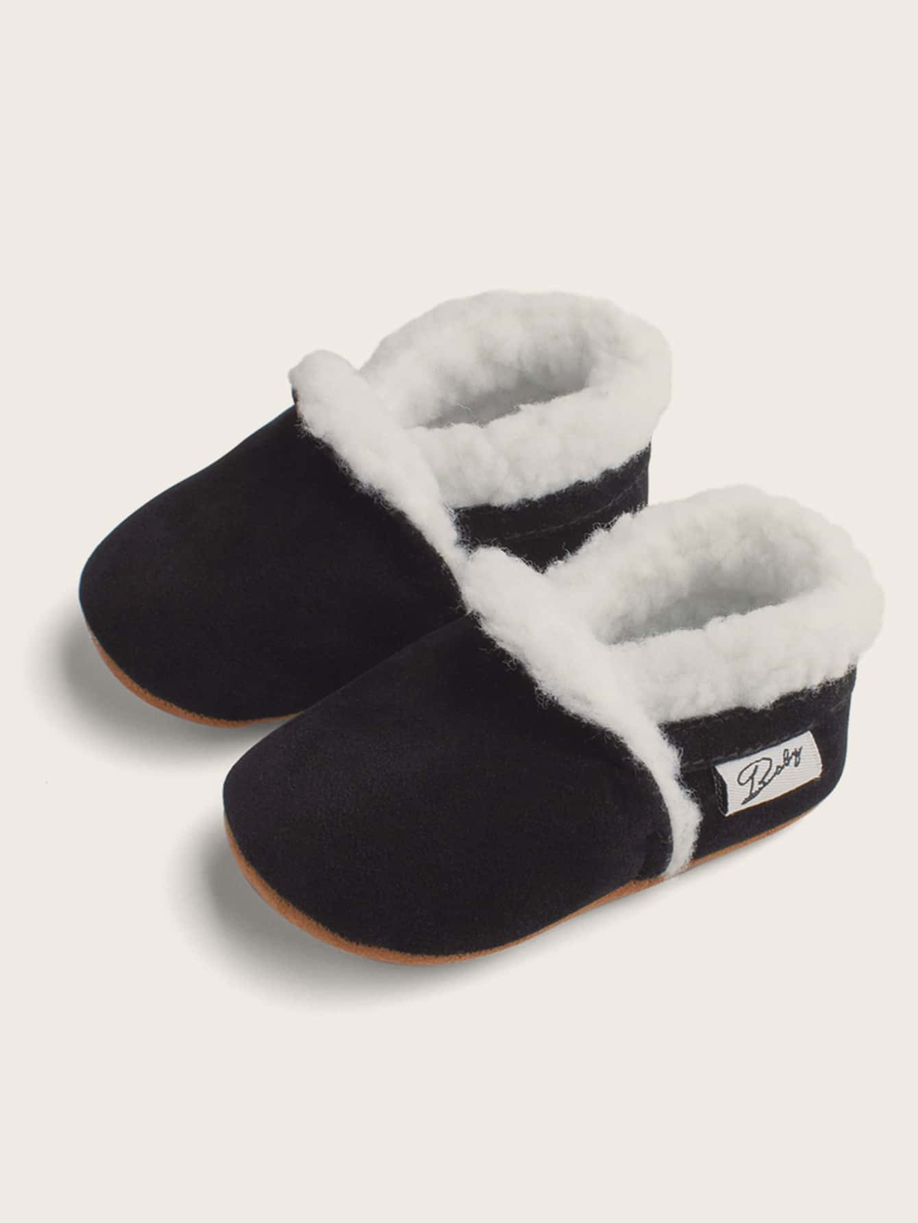 Baby Letter Patch Plush Inside Boots | SHEIN