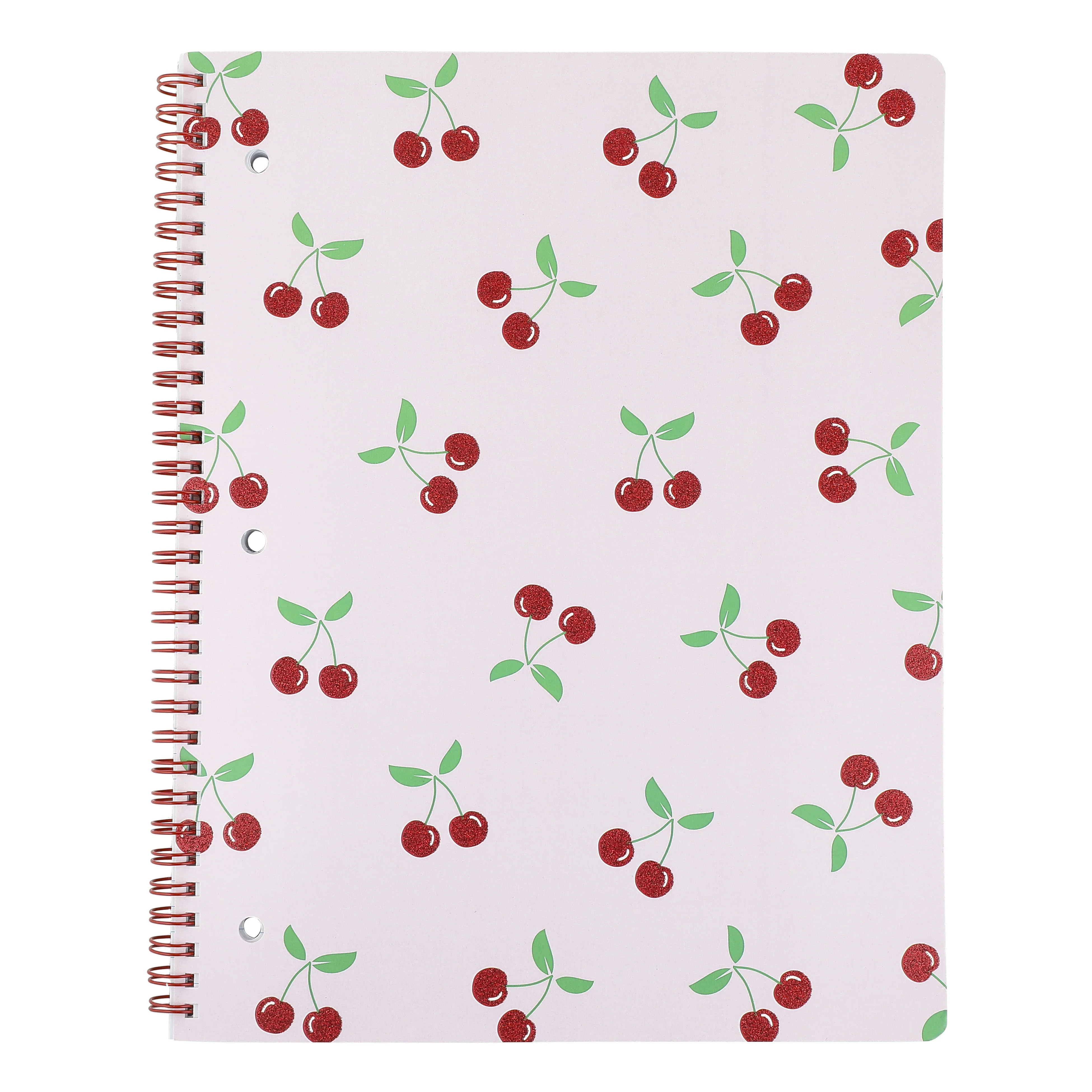 Sunshine & Sage 1 Subject Notebook Glitter Cherries Pink | Walmart (US)