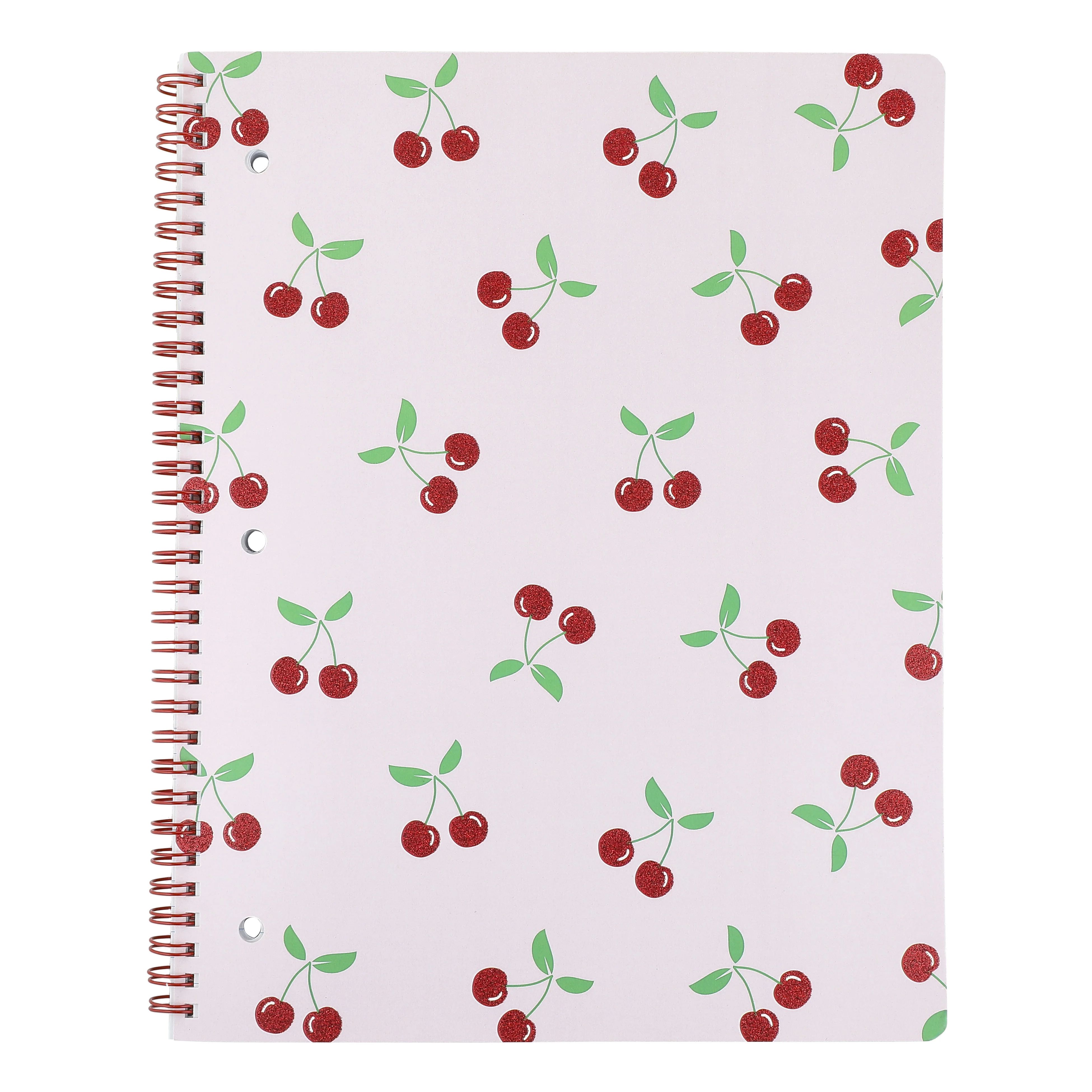 Sunshine & Sage 1 Subject Notebook Glitter Cherries Pink | Walmart (US)