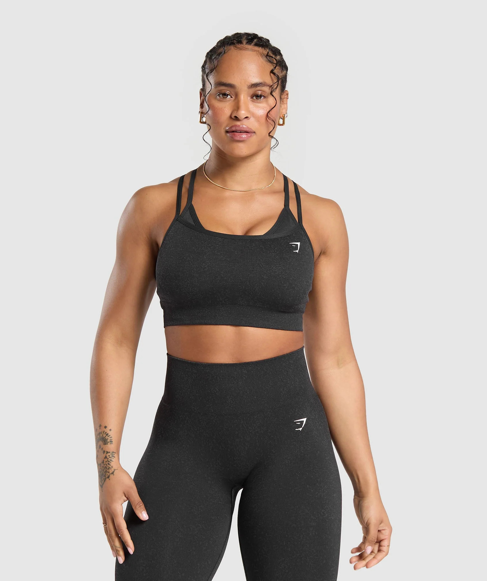 Gymshark Adapt Fleck Seamless Sports Bra - Mineral | Black | Gymshark CA