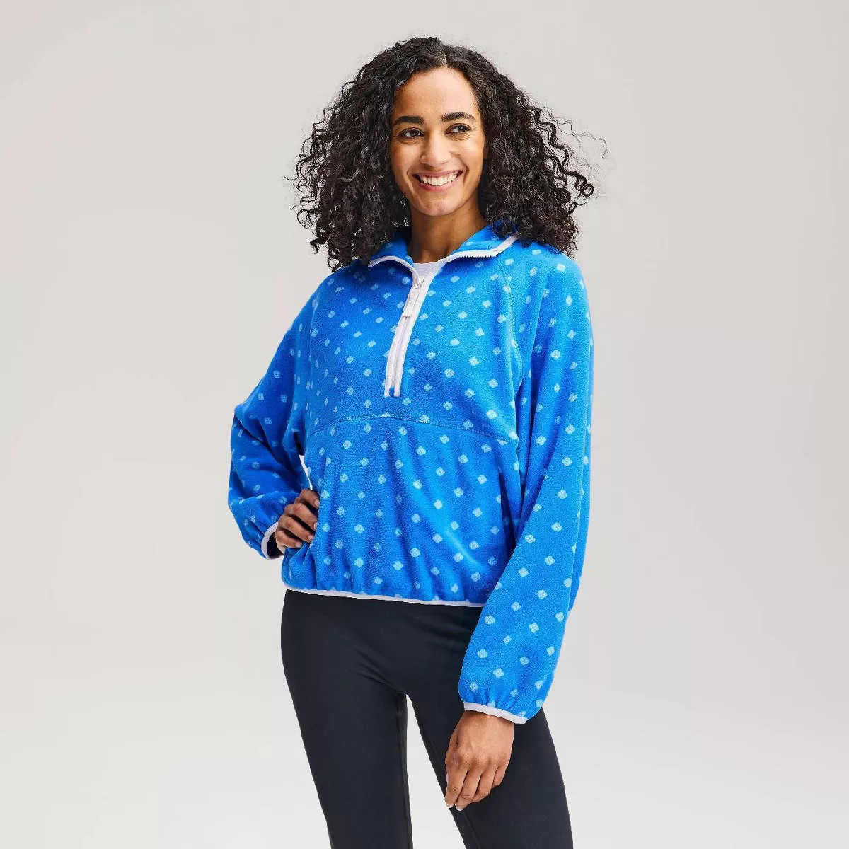 Women's Microfleece 1/2 Zip Pullover Jacket - All In Motion\u2122 Vibrant Blue XS | Target