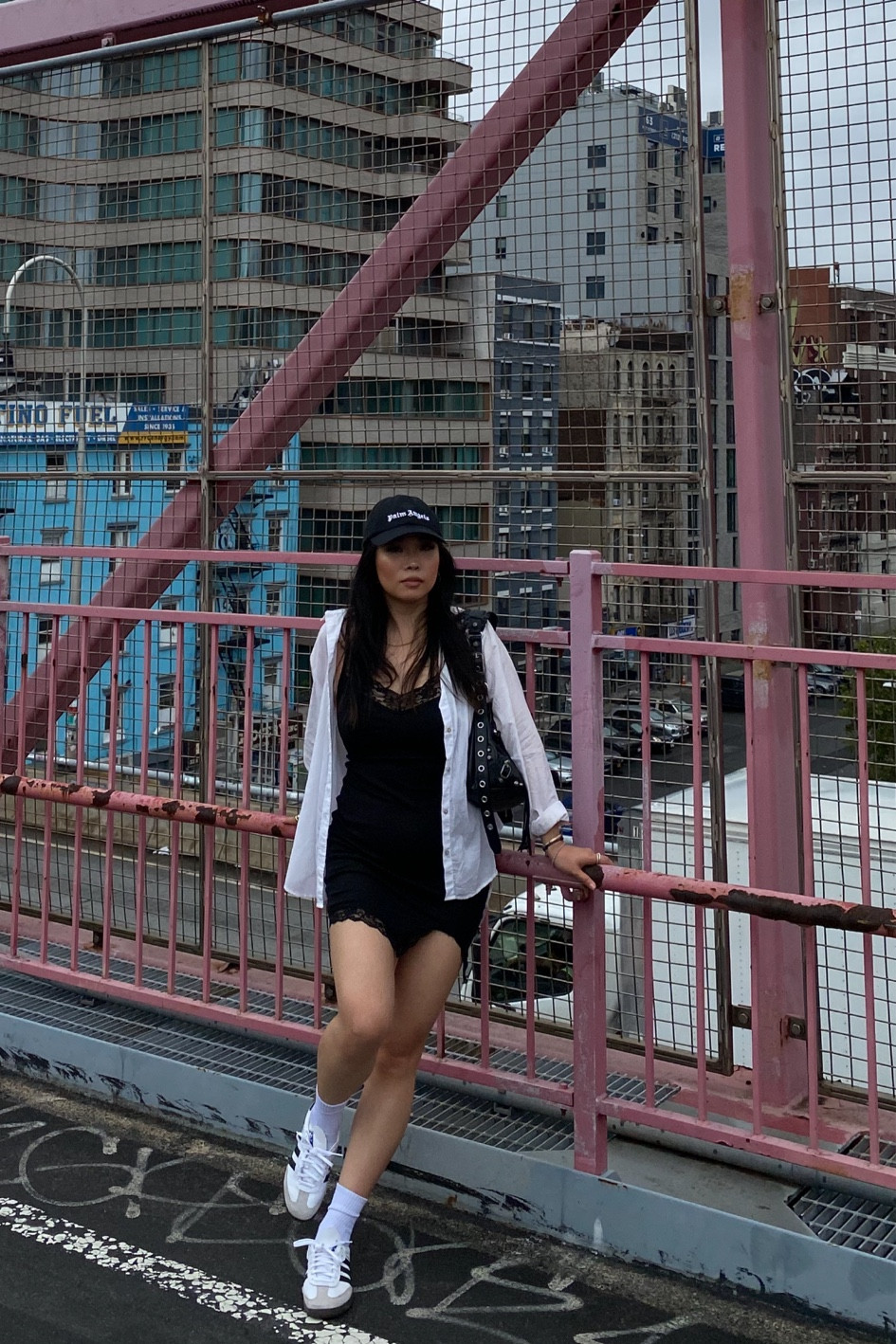 NEW YORK OUTFIT 

Wearing a night dress, making it more casual with a cap and a blouse 