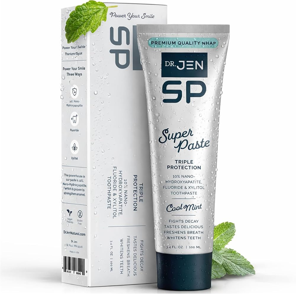 Dr. Jen Super Paste Toothpaste with 10% Premium Nano Hydroxyapatite, Fluoride, Xylitol & Glycerin... | Amazon (US)