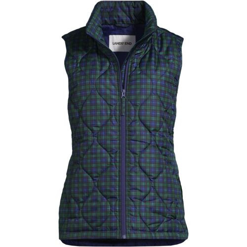Women's Plus Size Print FeatherFree Quilted Insulated Vest - Lands' End - Green - 3X | Lands' End (US)