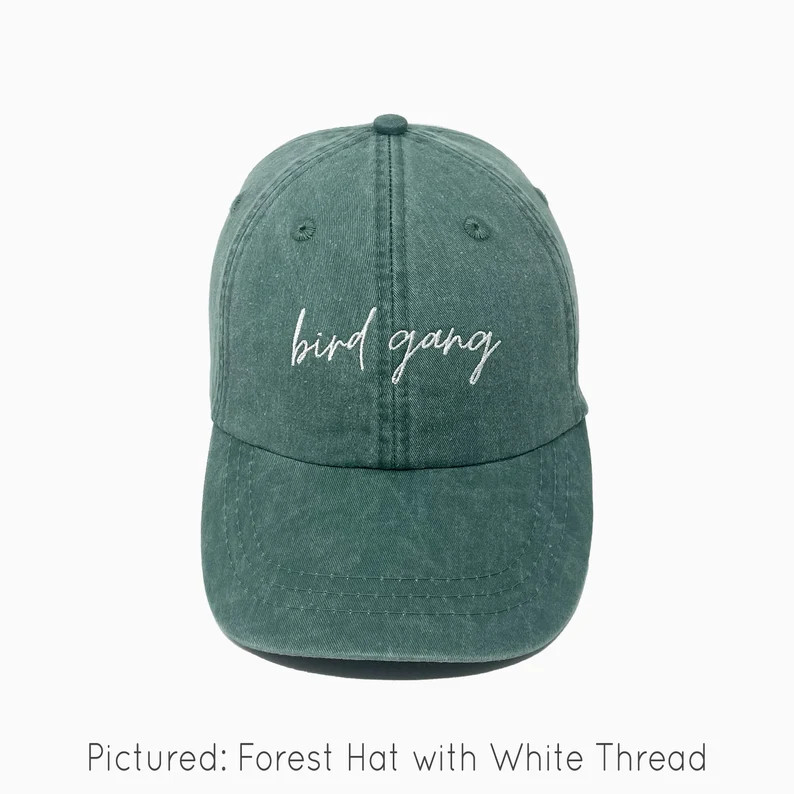 Bird Gang Embroidered Pigment-dyed Baseball Cap moontime Font ADULT SIZING - Etsy | Etsy (US)