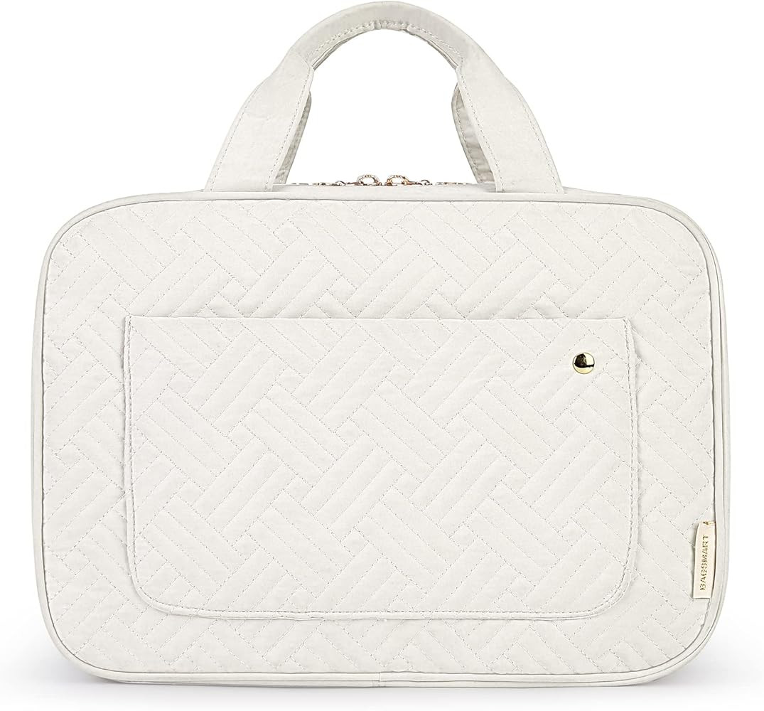 BAGSMART Toiletry Bag Travel Bag with Hanging Hook, Water-resistant Makeup Cosmetic Bag Travel Organ | Amazon (US)