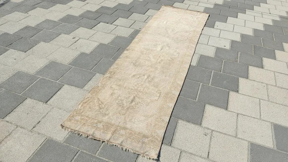 Brown Anatolian Runner Rug, Natural Kitchen Rug, Vintage Entryway Rug, Oushak Long Rug, Faded Hal... | Etsy (US)
