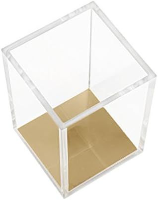 Amazon.com: Acrylic Pencil and Pen Holder, HBlife Gold Desktop Stationery Organizer Modern Design... | Amazon (US)