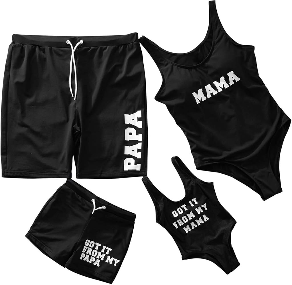 IFFEI Mommy and Me Matching Swimwear One Piece Mother Daughter Monokini Bathing Beach Wear | Amazon (US)