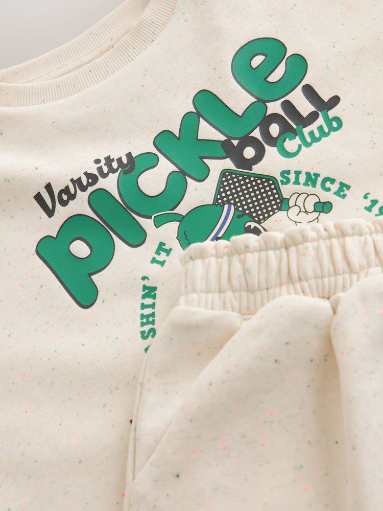Cream Pickleball Heavyweight T-Shirt and Shorts Set (3-16yrs) | Next US