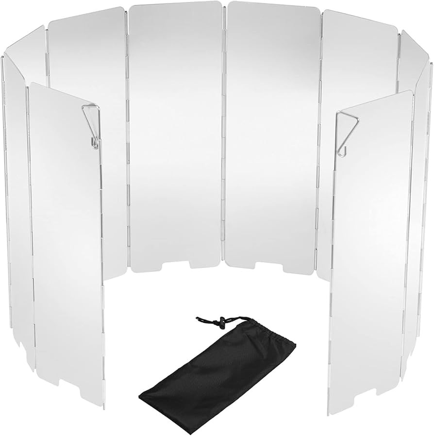 Uning Camp Stove Windscreen, 10 Plates Lightweight Folding Outdoor Picnic Cooker Stove Wind Scree... | Amazon (US)