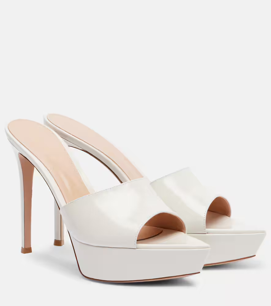 Gianvito Rossi Dasha 85 patent leather platform mules | Mytheresa (US/CA)