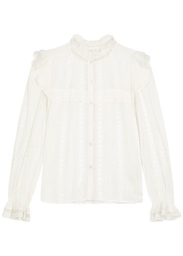 Jatedy ruffled cotton-blend blouse | Harvey Nichols US