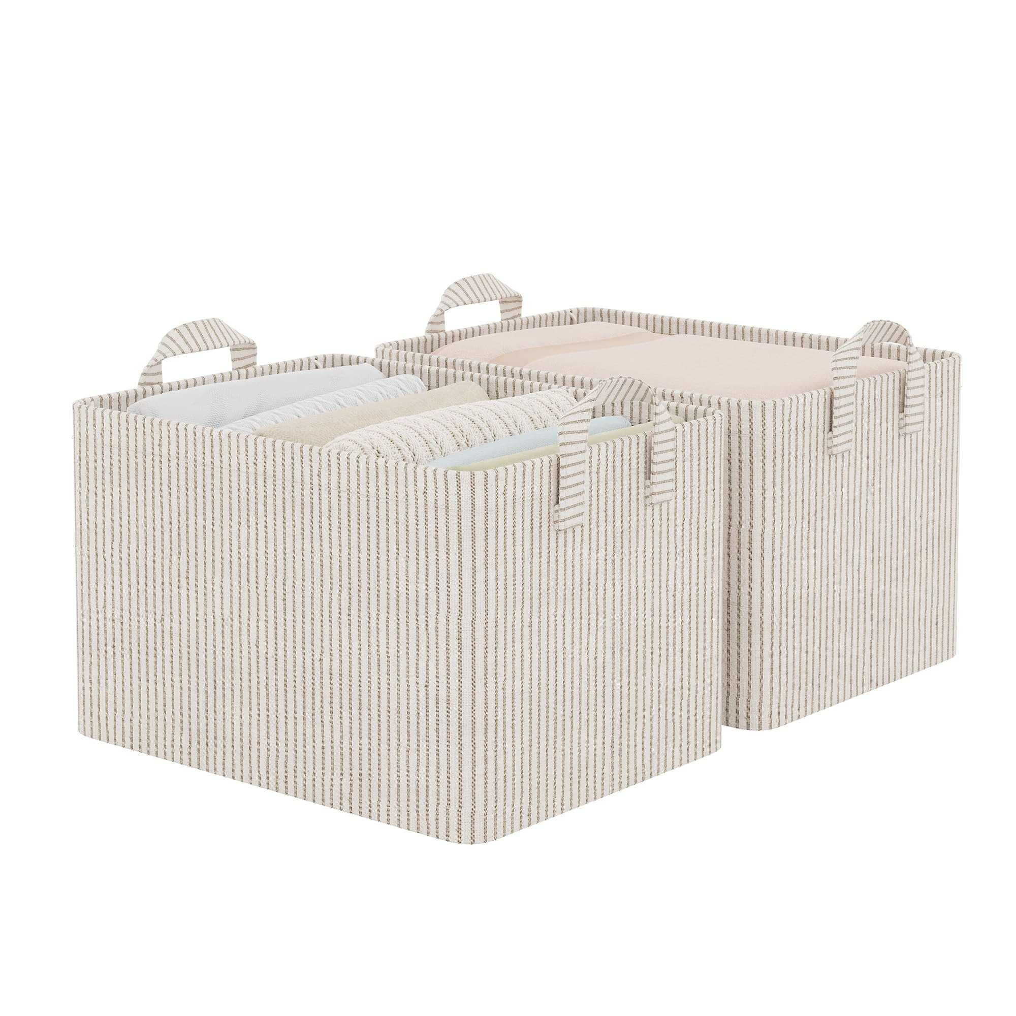 StorageWorks Storage Bins, Fabric Storage Bins for Shelves, Large Storage Baskets with Metal Fram... | Amazon (US)