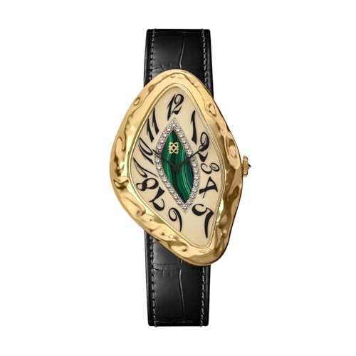 PASCAL Paradoxe Leather Diamond Watch for Men, Swiss Quartz Stainless Steel Watch, Classic Dress Luxury Men's Watch, 30M Waterproof Minimalist Simple Wrist Watch (Beige) | Amazon (US)