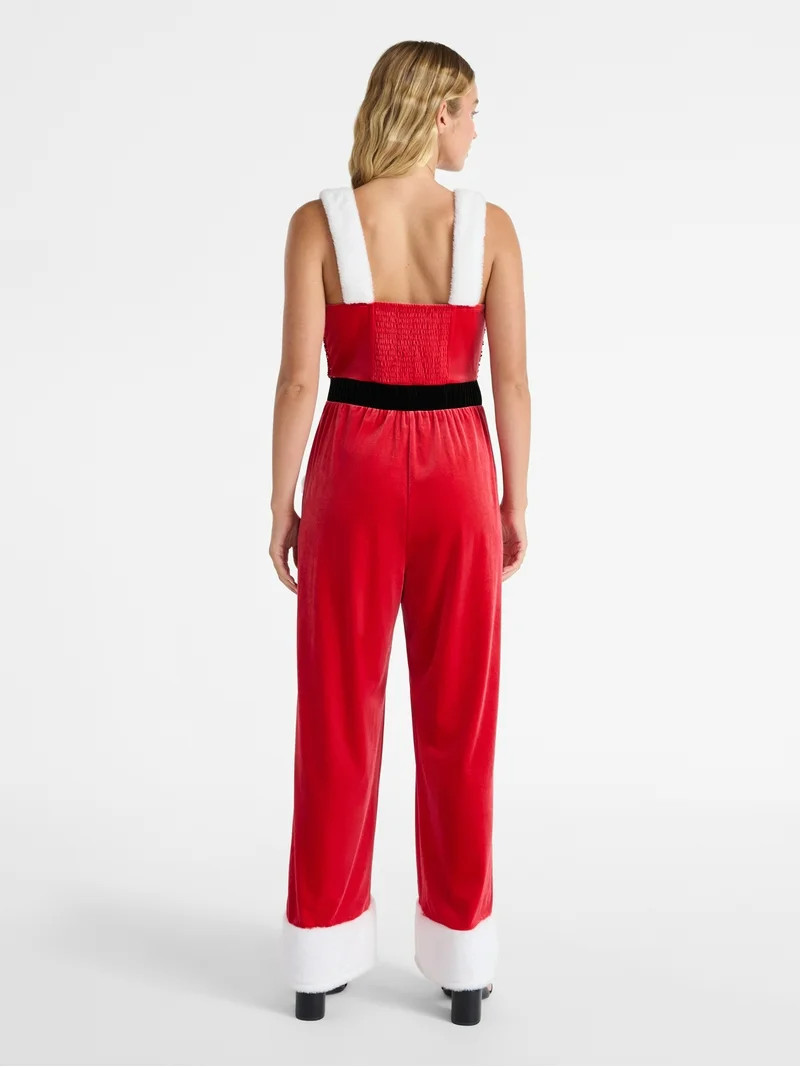 No Boundaries Santa Sequin Jumpsuit, Women’s | Walmart (US)