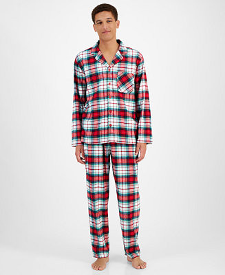 Holiday Lane Men's Winterton Plaid Notch Collar Matching Family Pajamas Set, Created for Macy's -... | Macy's