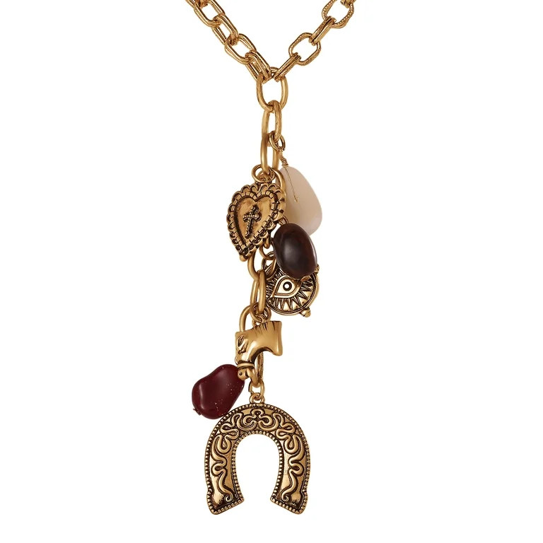 Jessica Simpson Women's Horseshoe Western Charm Necklace, 18" + 3" Extender | Walmart (US)