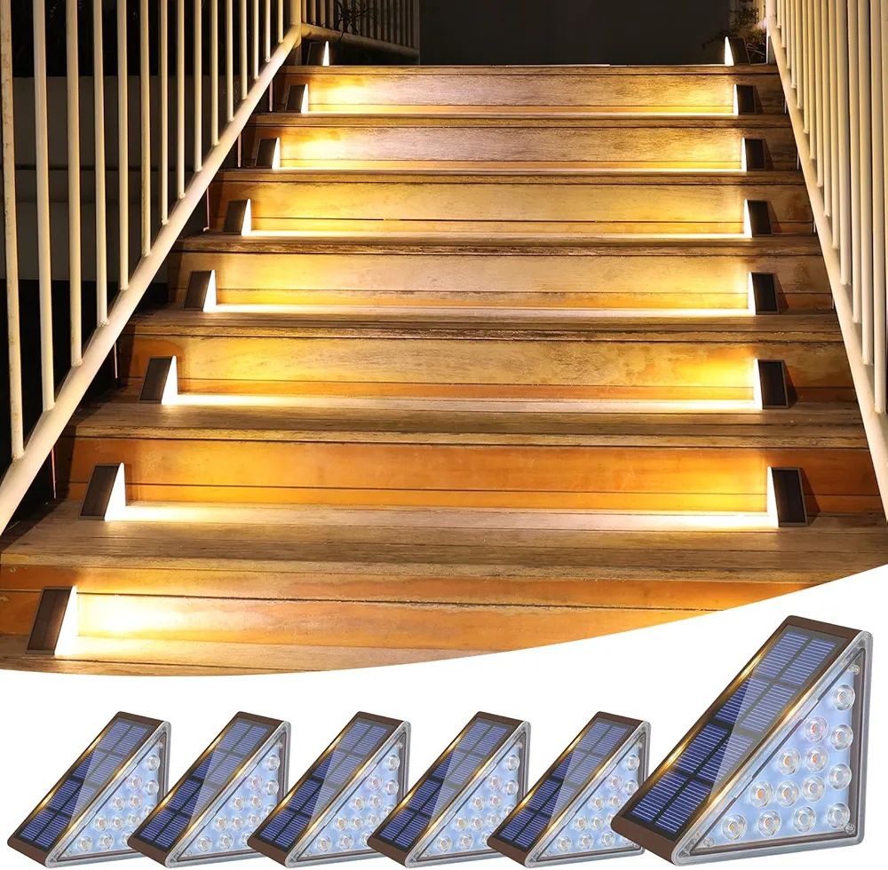 VOLISUN Solar Step Lights Outdoor Waterproof, LED Outdoor Stair Lights, Solar Step Light for Outs... | Amazon (US)