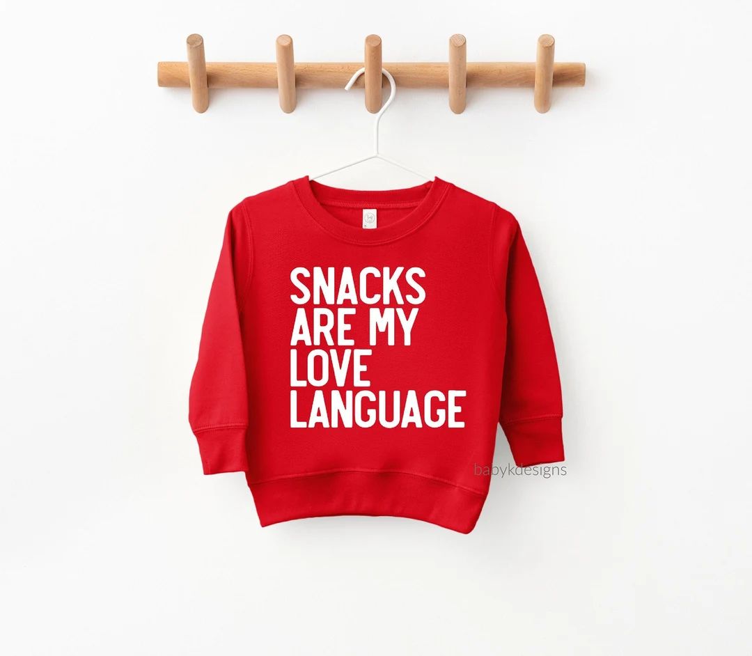 Snacks Are My Love Language Funny Valentines Shirt Toddler - Etsy | Etsy (US)