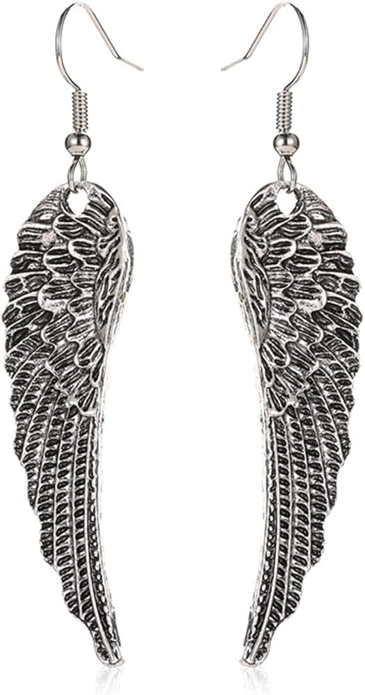 coadipress Angel Wing Earrings for Women Girls Unique Silver Plated Fairy Feather Guardian Dangle... | Amazon (US)