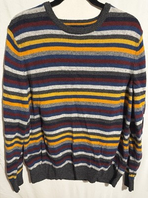American Eagle XL Athletic Fit Striped Crewneck Sweater Mens Multicolor Knit | eBay US
